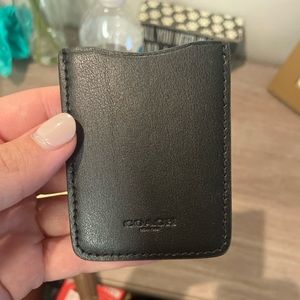 Coach leather card holder (for back of phone)